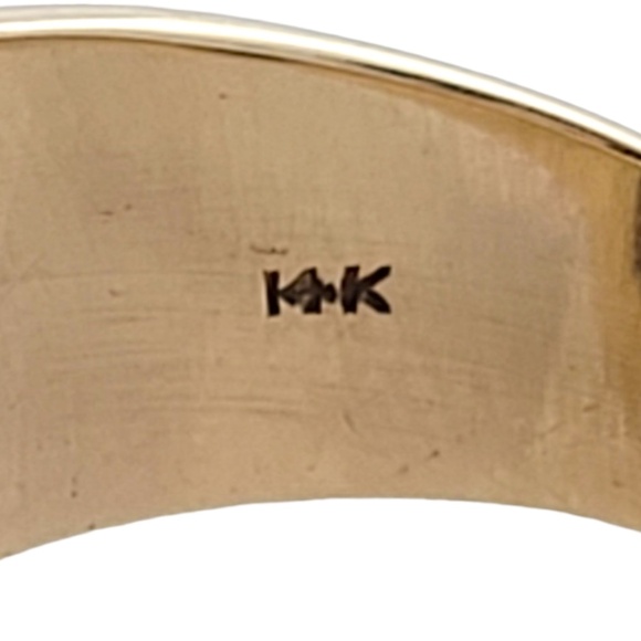 14K Yellow Gold Oval Onyx Ring Size 7.75 #16162 - Picture 5 of 7